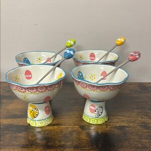 Easter Dessert Parfait Bowls with Spoons